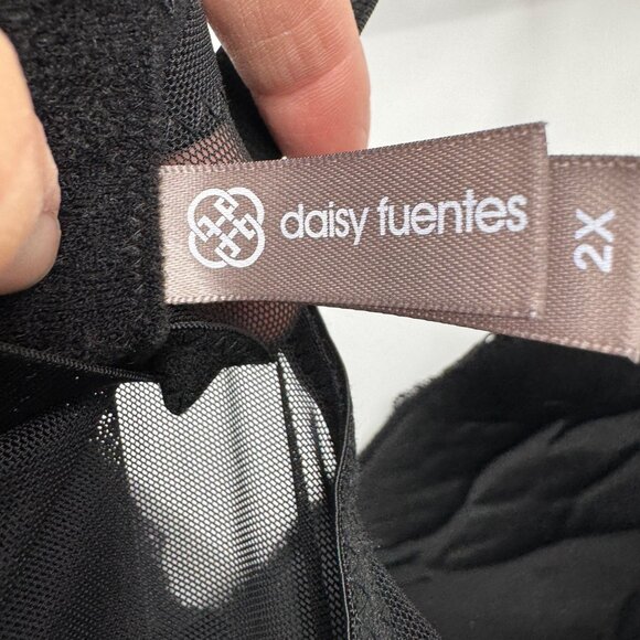 Daisy Fuentes 2X Black Full Figure Push-Up Lace & Mesh Babydoll Lingerie baby do - Picture 11 of 12